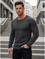 Pánský svetr přes hlavu antracitový WX1604