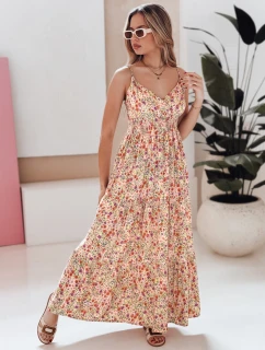 FLORALUSH květinové červenofialové maxi šaty FashionStreet EY2637