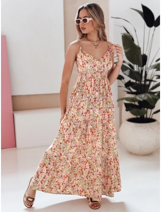 FLORALUSH květinové červenofialové maxi šaty FashionStreet EY2637