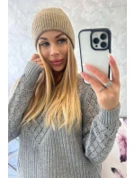 Tenká čepice Oliwia K252 tmavě béžová