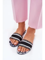 Vzorované Ploché Dámské Pantofle Černé Leysi