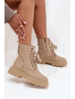 Dámské Botky Workery Na Zip Béžové Tirina