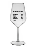 PRACUJI NA 100% - čirá nerozbitná sklenice na víno 470 ml