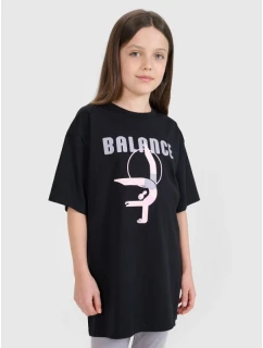 Dívčí tričko oversize s potiskem 4F FJRSS25TTSHF2646-20S