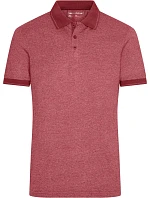 Daiber JN 706 Pánské žerzejové melírované polo 02.0706 wine melange/wine Daiber JN 706 Pánské žerzejové melírované polo 02.0706 wine melange/wine