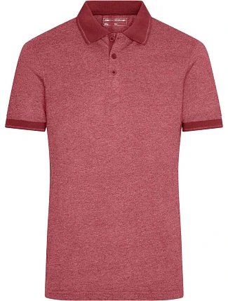 Daiber JN 706 Pánské žerzejové melírované polo 02.0706 wine melange/wine Daiber JN 706 Pánské žerzejové melírované polo 02.0706 wine melange/wine