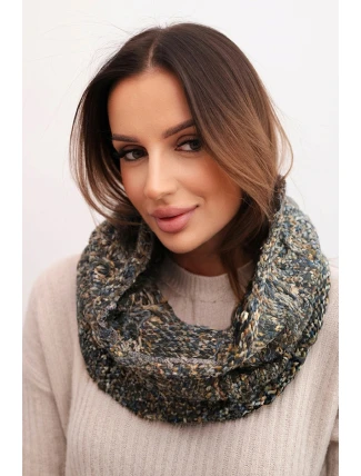 Komin dámský vlněný měkký zimní KN25 jeansový+khaki