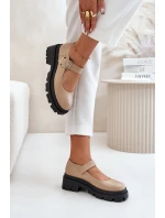 Dámské Polobotky S Přezkou Béžové Plikuria Dámské Polobotky S Přezkou Béžové Plikuria