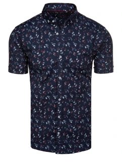 Pánská tmavě modrá košile s krátkým rukávem FashionStreet KX1043