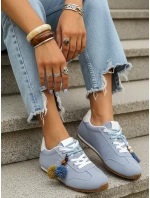 Dámské semišové tenisky s ozdobnými lodičkami modré FashionStreet ZY1412