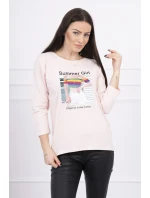 Letní dívčí halenka s potiskem pudrově růžová Letní dívčí halenka s potiskem pudrově růžová