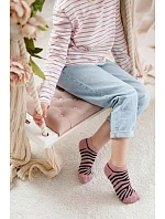 Dětské Mládežnické Kotníkové Ponožky Zebra Růžové Dětské Mládežnické Kotníkové Ponožky Zebra Růžové