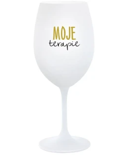 MOJE TERAPIE - bílá sklenice na víno 350 ml