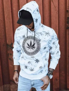 Pánská bílá mikina s potiskem FashionStreet BX5323