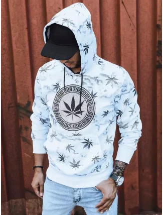 Pánská bílá mikina s potiskem FashionStreet BX5323