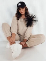 Dámská béžová mikina FILAN s výstřihem FashionStreet BY1259 Dámská béžová mikina FILAN s výstřihem FashionStreet BY1259