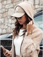 WINONA dámská bunda s kapucí z alpaky tmavě béžová FashionStreet NY0680