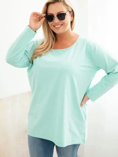 Dámská blůza Plus Size s lodičkovým výstřihem mátová