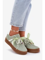 Dámské Tenisky Na Platformě S Ozdobami Zelené Vinness