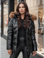 Dámská zimní bunda s kožešinou LANE černá FashionStreet TY4515z
