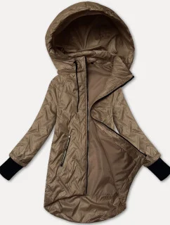 Lehká dámská bunda ve velbloudí barvě s odepínací kapucí S'West (B8371-12)