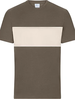 Daiber 8049 Tričko z bio bavlny "Colour-Block" 02.8049 muddy brown/sandstone