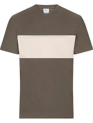 Daiber 8049 Tričko z bio bavlny "Colour-Block" 02.8049 muddy brown/sandstone Daiber 8049 Tričko z bio bavlny "Colour-Block" 02.8049 muddy brown/sandstone