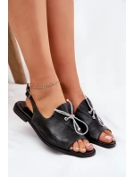 Kožené ploché sandály Zazoo 2898 černé