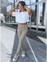 Dámské voskované legíny WAXED CHIC beige FashionStreet UY1561