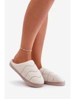 Kožené Teplé Pantofle Dámské Béžové Vamirae Kožené Teplé Pantofle Dámské Béžové Vamirae