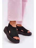 Dámské sandály na platformě černé Kavira Dámské sandály na platformě černé Kavira