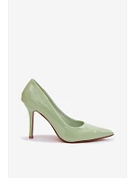 Klasické lakované lodičky z imitace kůže Zelené Odira