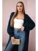 Dámský svetr dlouhý kardigan IT-8 Tmavě modrá - K-Fashion