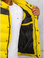 Pánská vesta s kapucí žlutá FashionStreet TX4321 Pánská vesta s kapucí žlutá FashionStreet TX4321