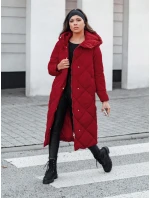 Dámská prošívaná zimní bunda s kapucí FEMACOAT vínová FashionStreet TY5479 Dámská prošívaná zimní bunda s kapucí FEMACOAT vínová FashionStreet TY5479