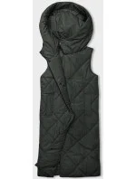 Dlouhá dámská oversize vesta v army barvě (5M3165-136) Dlouhá dámská oversize vesta v army barvě (5M3165-136)