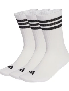 Adidas 3-Stripes Cushioned Sportswear Crew 3 páry bílých a černých ponožek JZ0532