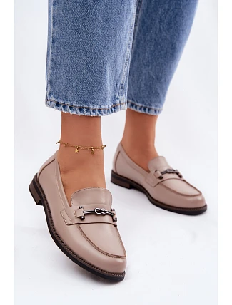 Dámské kožené mokasyny Vinceza 18132 Béžové