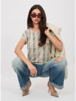 Tričko D12110M02646F světle béžové Tričko D12110M02646F světle béžové