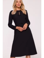 S413 Šaty s mašlí - černé S413 Šaty s mašlí - černé