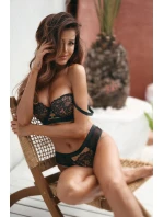 Dámské tanga Brasiliana V-11845 Černá s béžovou - Axami