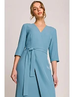 Šaty S396 zavazovací tyrkysově modré - Stylove