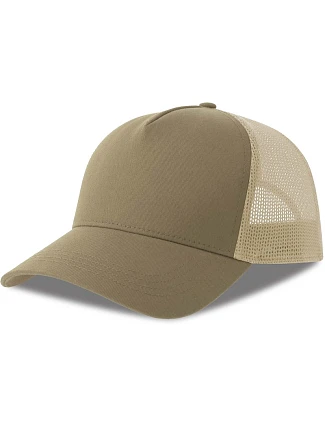 Atlantis Headwear Rapper Cotton-S 5 panelová Trucker kšiltovka 33.0260 khaki/stone Atlantis Headwear Rapper Cotton-S 5 panelová Trucker kšiltovka 33.0260 khaki/stone