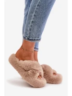 Dámské Chlupaté Pantofle Na Tlusté Podešvi Béžové Lavitera