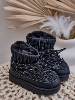 Dětské Zimní Boty S Hřejivým Kožíškem Černé Nastira