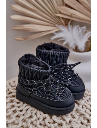 Dětské Zimní Boty S Hřejivým Kožíškem Černé Nastira