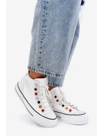 Kožené Vysoké Tenisky Dámské GOE RR2N4102 Bílé