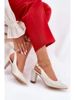 Pohodlné lodičky na podpatku Sergio Leone SK162 perlové