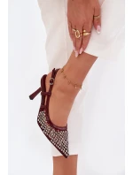 Dámské lodičky s cvočky - bordó Selinna