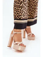 Sandály na podpatku model 210802 Step in style Sandály na podpatku model 210802 Step in style